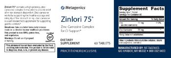 Metagenics Zinlori 75 - supplement