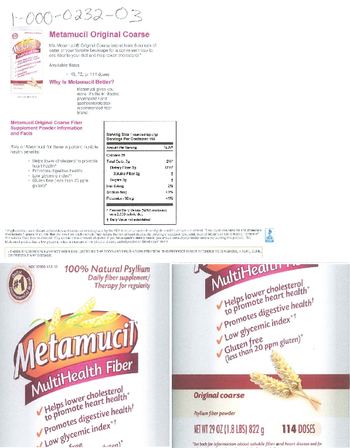Metamucil MultiHealth Fiber Original Coarse - daily fiber supplementtherapy for regularity
