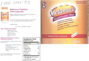 Metamucil MultiHealth Fiber Psyllium Fiber Capsules - 100 natural psyllium daily fiber supplement