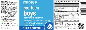 Michael's Naturopathic Programs Pre-Teen Boys Daily Multi Vitamin - comprehensive supplement