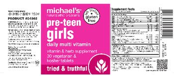 Michael's Naturopathic Programs Pre-Teen Girls Daily Multi Vitamin - vitamin herb supplement