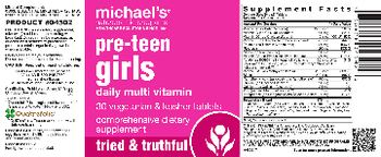 Michael's Naturopathic Programs Pre-Teen Girls Daily Multi Vitamin - comprehensive supplement