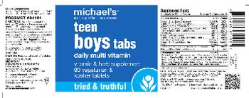 Michael's Naturopathic Programs Teen Boys Tabs Daily Multi Vitamin - vitamin herb supplement