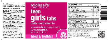 Michael's Naturopathic Programs Teen Girls Tabs Daily Multi Vitamin - vitamin herb supplement