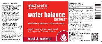Michael's Naturopathic Programs Water Balance Factors - vitamin mineral herb supplement