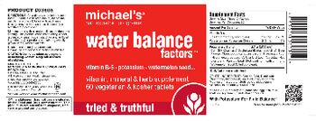 Michael's Naturopathic Programs Water Balance Factors - vitamin mineral herb supplement