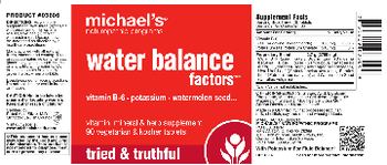 Michael's Naturopathic Programs Water Balance Factors - vitamin mineral herb supplement