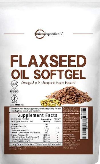 Micro Ingredients Flaxseed Oil Softgel - supplement