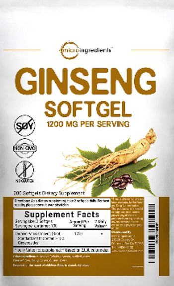 Micro Ingredients Ginseng Softgel 1200 mg - supplement