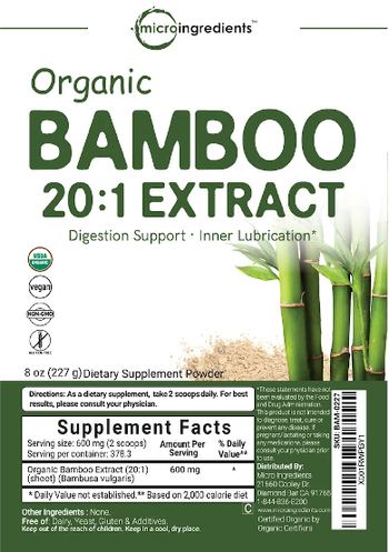 Micro Ingredients Organic Bamboo 20:1 Extract - supplement powder