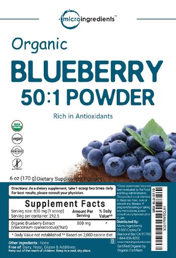 Micro Ingredients Organic Blueberry 50:1 Powder - supplement