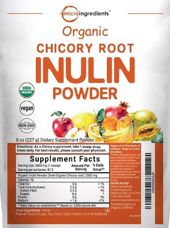Micro Ingredients Organic Chicory Root Inulin Powder - supplement powder