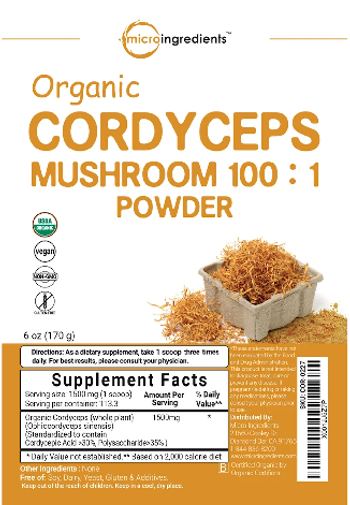 Micro Ingredients Organic Cordyceps Mushroom 100 : 1 Powder - supplement