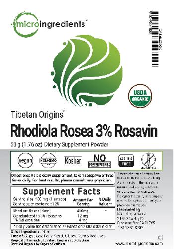 Micro Ingredients Tibetan Origins Rhodiola Rosea 3% Rosavin - supplement powder