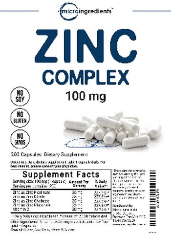 Micro Ingredients Zinc Complex 100 mg - supplement