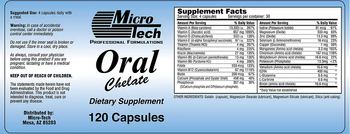 Micro-Tech Oral Chelate - supplement