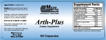 Micro-Tech Professional Formulations Arth-Plus - supplement
