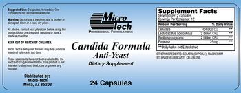 Micro-Tech Professional Formulations Candida Formula Anti-Yeast - supplement