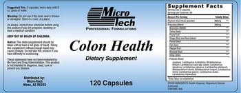 Micro-Tech Professional Formulations Colon Health - supplement