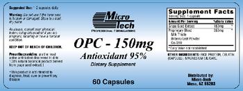 Micro-Tech Professional Formulations OPC - 150mg Antioxidant 95% - supplement