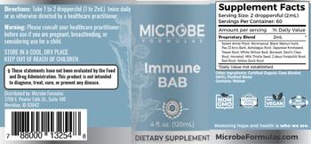 Microbe Formulas Immune BAB - these statements have not been evaluated by the food and drug administration this product is not int