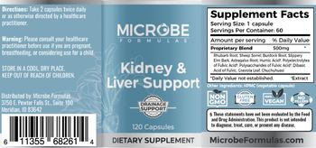 Microbe Formulas Kidney & Liver Support - these statements have not been evaluated by the food and drug administration this product is not int