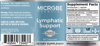 Microbe Formulas Lymphatic Support - these statements have not been evaluated by the food and drug administration this product is not int