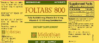 Midlothian Laboratories Foltabs 800 - supplement
