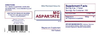 Miller Pharmacal Group, Inc. Mg Aspartate - magnesium supplement