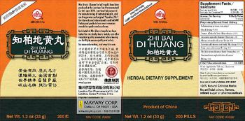 Min Shan Zhi Bai Di Huang - herbal supplement