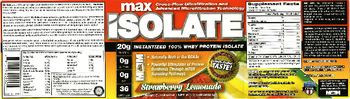 MM Sports Nutrition Max Isolate Strawberry Lemonade - supplement