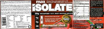 MM Sports Nutrition Max Isolate Watermelon Slush - supplement