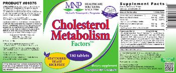 MNP Michael's Naturopathic Programs Cholesterol Metabolism Factors - supplement