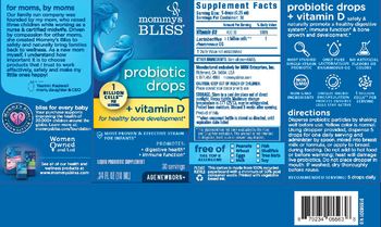Mommy's Bliss Probiotic Drops + Vitamin D - liquid probiotic supplement