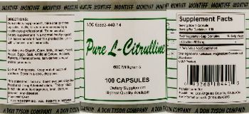 Montiff Pure L-Citrulline 600 Milligrams - supplement