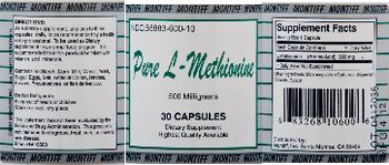 Montiff Pure L-Methionine 500 Milligrams - supplement