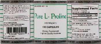 Montiff Pure L-Proline 500 Milligrams - supplement