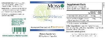Moss Nutrition Coenzyme Q10 Select 100 mg - supplement