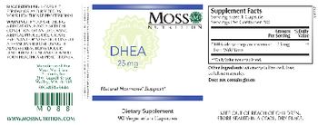 Moss Nutrition DHEA 25 mg - supplement