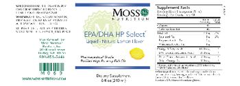 Moss Nutrition EPA/DHA HP Select Natural Lemon Flavor - supplement