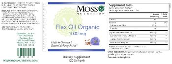 Moss Nutrition Flax Oil Organic 1000 mg - supplement
