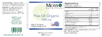 Moss Nutrition Flax Oil Organic 1000 mg - supplement