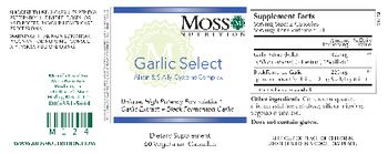 Moss Nutrition Garlic Select - supplement