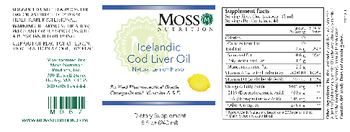 Moss Nutrition Icelandic Cod Liver Oil Natural Lemon Flavor - supplement