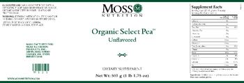 Moss Nutrition Organic Select Pea Unflavored - supplement