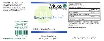 Moss Nutrition Resveratrol Select - supplement