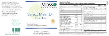 Moss Nutrition Select Meal DF Chocolate - supplement