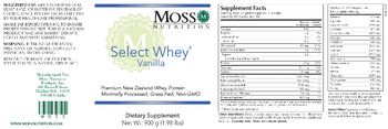 Moss Nutrition Select Whey Vanilla - supplement