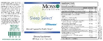 Moss Nutrition Sleep Select - supplement