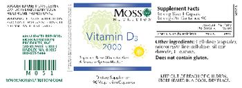 Moss Nutrition Vitamin D3 2000 - supplement
